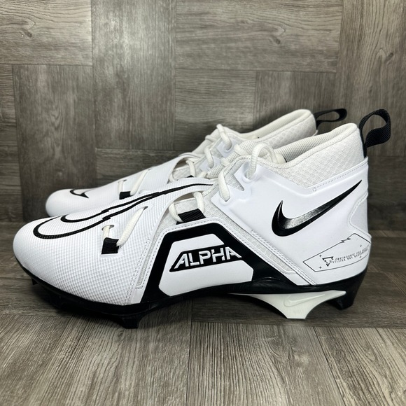 Nike Alpha Menace Pro 3 Mens 13 Wide White Black Football Cleats NEW DH3292-100
